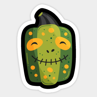 Spooky Pumpkin Green Sticker